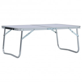 Folding Camping Table White Aluminum 23.6x15.7"