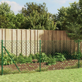Chain Link Fence with Spike Anchors Green 2.6x82.0'