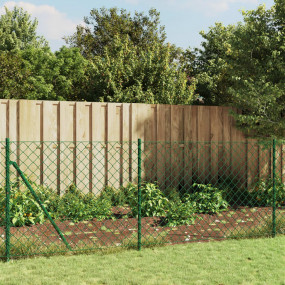 Chain Link Fence with Spike Anchors Green 3.3x32.8'