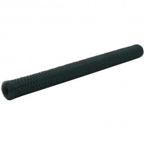 Chicken Wire Fence Steel with PVC Coating 82.0x4.9' Gre...