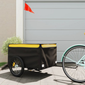 Bike Trailer Black and Yellow 99.2 lb Iron