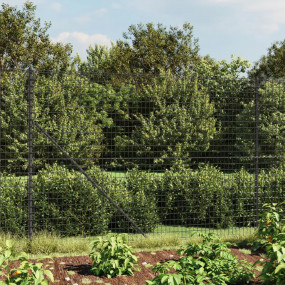 Wire Mesh Fence with Flange Anthracite 6.6x32.8'