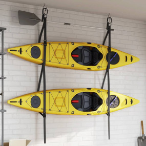 Double Kayak Storage Straps with Paddle Clips 110.2 lb