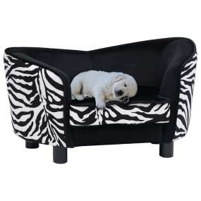 Dog Sofa Black 26.8x15.0x15.0" Plush