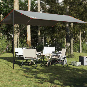 Camping Tarp Grey and Orange 157.5x115.7" Waterproof