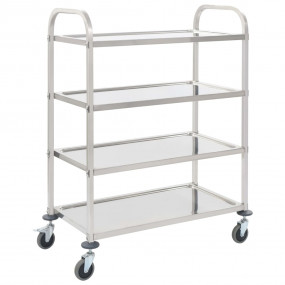4-Tier Kitchen Trolley 42.1x21.7x49.2" Stainless Steel