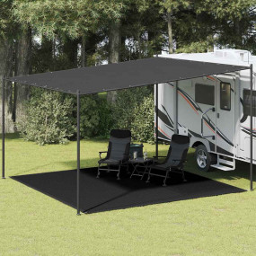 Tent Carpet 157.5x157.5" Black HDPE