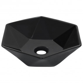 Wash Basin 16.1x14.4x4.7" Ceramic Black