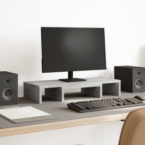 Monitor Stand Adjustable Concrete Grey 23.6x9.4x4.1" En...