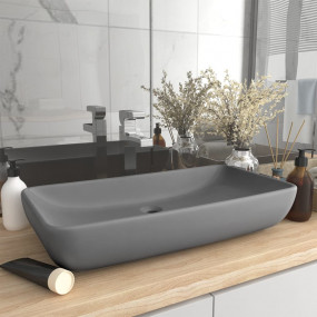Luxury Basin Rectangular Matt Light Grey 28.0x15.0" Cer...
