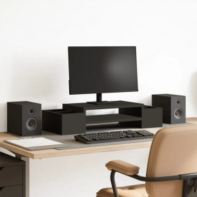 Monitor Stand with Storage Black 27.6x10.6x5.9" Enginee...