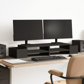 Monitor Stand with Storage Black 39.4x10.6x5.9" Enginee...