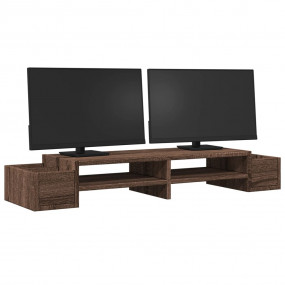 Monitor Stand with Storage Brown Oak 39.4x10.6x5.9" Eng...