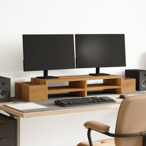 Monitor Stand with Storage Artisian Oak 39.4x10.6x5.9" ...