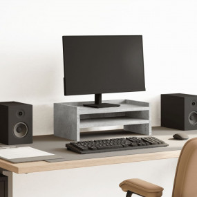 Monitor Stand Concrete Grey 16.5x9.4x6.3" Engineered Wo...