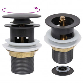 Push Drain with Overflow Function Grey 2.5x2.5x3.6"