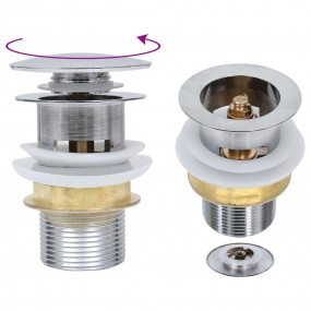 Push Drain without Overflow Function Silver 2.5x2.5x3.6...