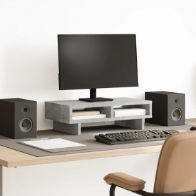 Monitor Stand Concrete Grey 19.7x10.6x5.9" Engineered W...