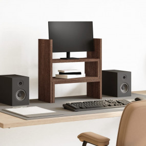 Desk Organizer Adjustable Brown Oak 15.7x6.7x16.1" Engi...
