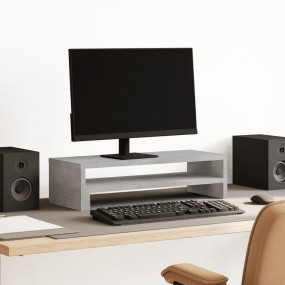 Monitor Stand Concrete Grey 21.3x8.7x5.9" Engineered Wo...
