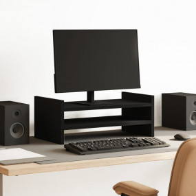 Monitor Stand Black 19.7x10.6x7.9" Engineered Wood