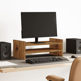 Monitor Stand Old Wood 19.7x10.6x7.9" Engineered Wood