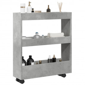 Narrow Storage Trolley 3 Tier Concrete Grey Engineered ...