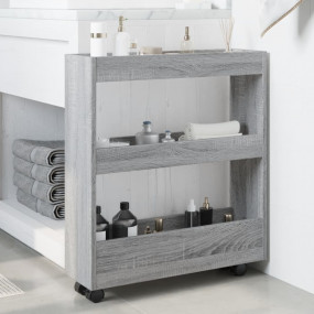 Narrow Storage Trolley 3 Tier Grey Sonoma Engineered Wo...