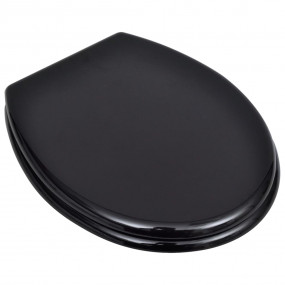 Toilet Seats with Lids 2 pcs MDF Black (2x140802)