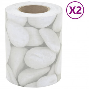 Patio Privacy Screens 2 pcs Marble Gravel Look Grey 114...