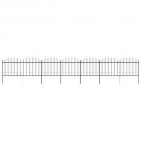Patio Fence with Spear Top Steel 39.0 ' Black (7x144944...