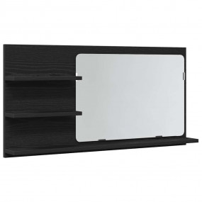 Bathroom Mirror Cabinet Black Oak 35.4x4.3x17.7" Engine...