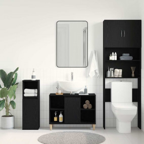Sink Cabinet Black Oak 31.5x13.0x23.6" Engineered Wood