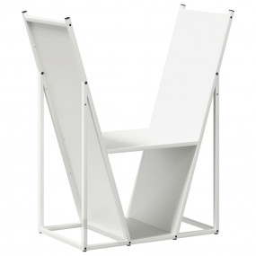 Firewood Rack White 27.4x13.8x31.9" Cold-rolled steel