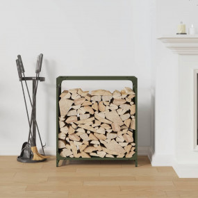 Firewood Rack Olive Green 23.6x11.0x25.6" Cold-rolled s...