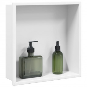 Shower Niche Matt White 12.6x12.6x3.5" Stainless Steel