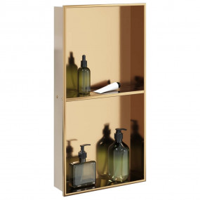 Shower Niche Brushed Gold 12.6x24.4x3.5" Stainless Stee...