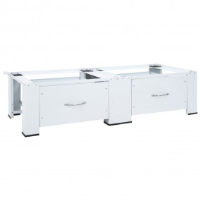 Double Washing Machine Pedestal with Drawers White