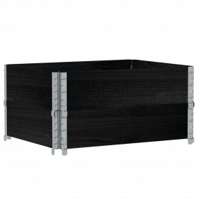 Pallet Collars 2 pcs Black 31.5x23.6" Solid Wood Pine