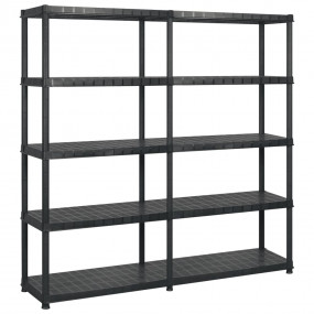 Storage Shelf 5-Tier Black 72.0x18.0x72.8" Plastic (2x1...