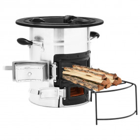 Camping Wood Stove Silver 20.3x13.8x12.0" Stainless Ste...