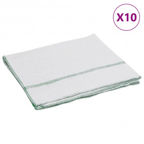 Cleaning Cloths 10 pcs White with Green Stripes 19.7x23...