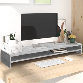 Monitor Stand Concrete Grey 39.4x9.4x5.1" Engineered Wo...