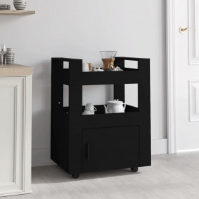 Kitchen Trolley Black 23.6x17.7x31.5" Engineered Wood