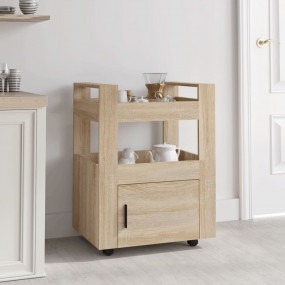 Kitchen Trolley Sonoma Oak 23.6x17.7x31.5" Engineered W...