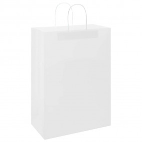 Paper Bags 50 pcs with Handles White 32x17x44 cm