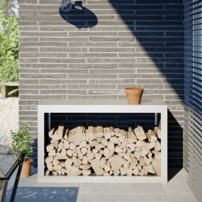 Firewood Rack White 39.4x15.7x23.6" Steel