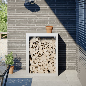 Firewood Rack White 23.6x15.7x31.5" Steel