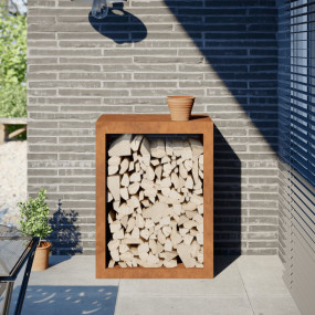 Firewood Rack 23.6x15.7x31.5" Weathering Steel