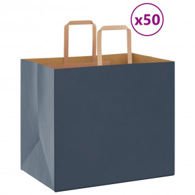 Paper Bags 50 pcs with Handles Blue 32x22x28 cm